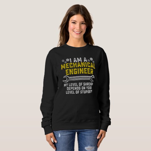 Retro Mechanical Engineer Level of Sarcasm Enginee Trui (Voorkant volledig)