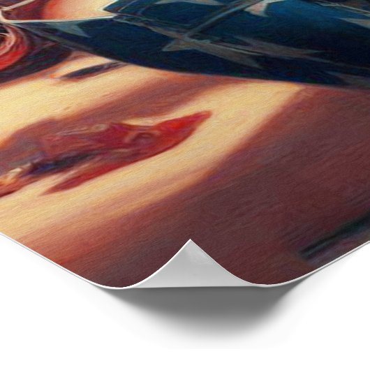 Retro Mechanisch Meisje Poster (Hoek)