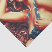 Retro Mechanisch Meisje Tissuepapier (Detail)