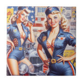 Retro Mechanische Pin-up Tegeltje (Voorkant)