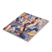 Retro Mechanische Pin-up Tegeltje (Zijkant)