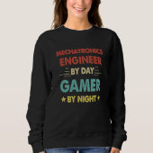 Retro Mechatronics Engineer By Day Gamer By Night Trui (Voorkant)