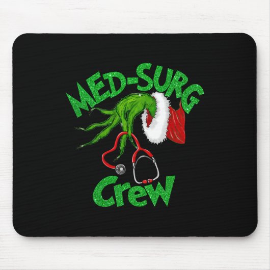 Retro Med-Surg Crew Nurse Stethoscope Christmas Xm Muismat (Voorkant)