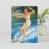  Retro Medcalf Water Skien Pin-up Meisje Kaart (Staand voorkant)