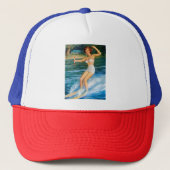  Retro Medcalf Water Skien Pin-up Meisje Trucker Pet (Voorkant)