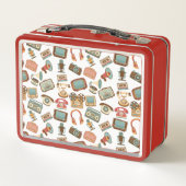 Retro Media Patroon aangepaste naam lunchdozen (Achterkant)