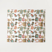 Retro Media Pattern tapestries Wandkleed (Voorkant (horizontaal))