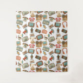 Retro Media Pattern tapestries Wandkleed (Voorkant)