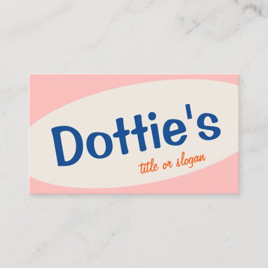 Retro mediane eeuw jaren '50 visitekaartje (Voorkant)