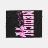 Retro Medical Instant Bloemen Roze Coquette Boog M Fleece Deken (Voorkant (Horizontaal))