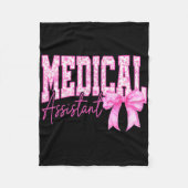 Retro Medical Instant Bloemen Roze Coquette Boog M Fleece Deken (Voorkant)