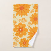 Retro medio Oranje ventilatorpatroon Bad Handdoek (Handdoek)