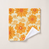 Retro medio Oranje ventilatorpatroon Bad Handdoek (Wasdoekje)