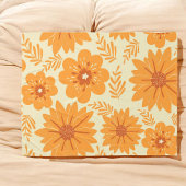 Retro  medio Oranje ventilatorpatroon Fleece Deken