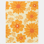 Retro medio Oranje ventilatorpatroon Fleece Deken (Voorkant)