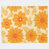 Retro medio Oranje ventilatorpatroon Fleece Deken (Voorkant (Horizontaal))