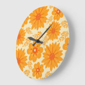 Retro  medio Oranje ventilatorpatroon Grote Klok (Hoek)