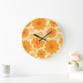 Retro  medio Oranje ventilatorpatroon Grote Klok (Huis)