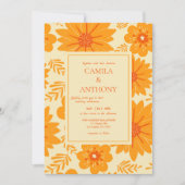 Retro  medio Oranje ventilatorpatroon Kaart (Voorkant)