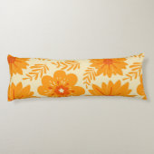 Retro medio Oranje ventilatorpatroon Lichaamskussen (Achterkant)