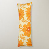 Retro medio Oranje ventilatorpatroon Lichaamskussen (Achterkant (Verticaal))