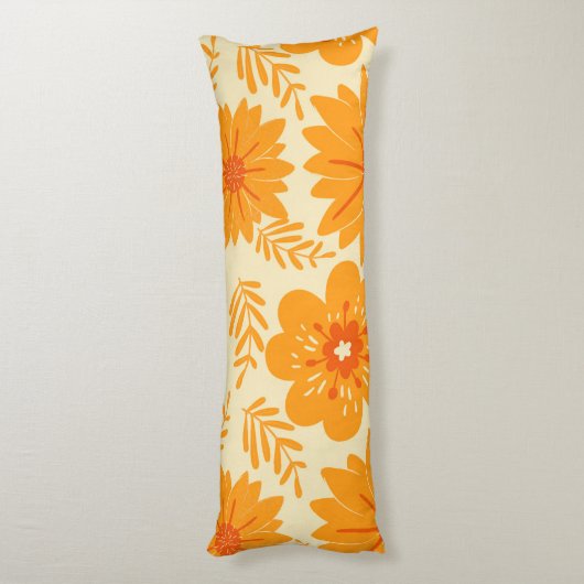 Retro  medio Oranje ventilatorpatroon Lichaamskussen (Achterkant (Verticaal))