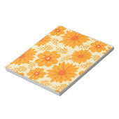 Retro medio Oranje ventilatorpatroon Notitieblok (Linkerzijde)