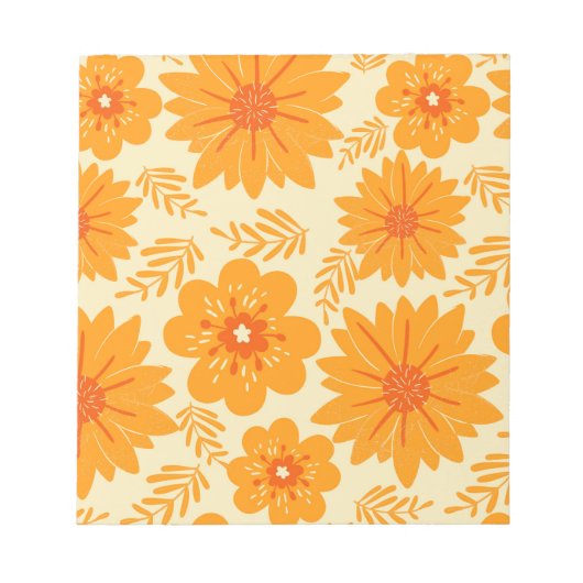 Retro medio Oranje ventilatorpatroon Notitieblok (Voorkant)