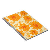 Retro  medio Oranje ventilatorpatroon Notitieboek (Rechterzijde)