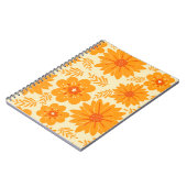 Retro  medio Oranje ventilatorpatroon Notitieboek (Linkerzijde)