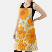 Retro  medio Oranje ventilatorpatroon Schort (Insitu)