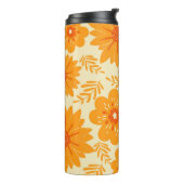 Retro medio Oranje ventilatorpatroon Thermosbeker (Gedraaid links)