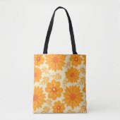 Retro medio Oranje ventilatorpatroon Tote Bag (Voorkant)