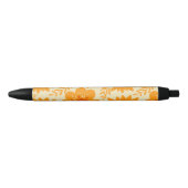 Retro  medio Oranje ventilatorpatroon Zwarte Inkt Pen (Voorkant)