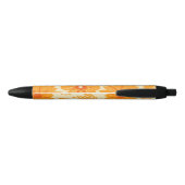Retro  medio Oranje ventilatorpatroon Zwarte Inkt Pen (Achterkant)