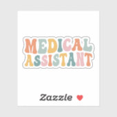 Retro Medisch Assistent, Med Assistent Afstuderen Sticker (Vel)