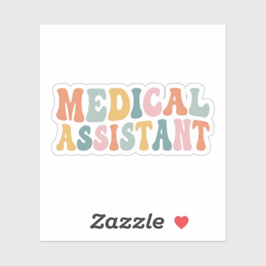 Retro Medisch Assistent, Med Assistent Afstuderen Sticker (Vel)