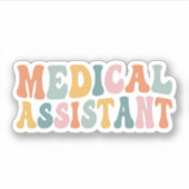 Retro Medisch Assistent, Med Assistent Afstuderen Sticker (Voorkant)