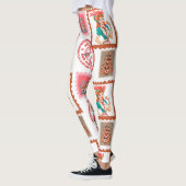 Retro Medische Kerst Stamp Set Kunst Leggings (Links)