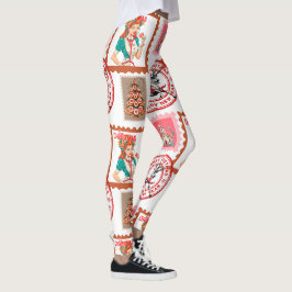 Retro Medische Kerst Stamp Set Kunst Leggings
