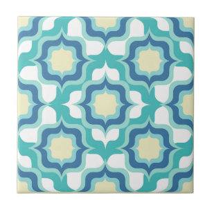 Retro Mediterraan Blauw Wit Beige Tegeltje