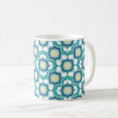 Retro Mediterraan Blauw Wit Koffiemok (Voorkant rechts)