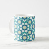 Retro Mediterraan Blauw Wit Koffiemok (Voorkant links)