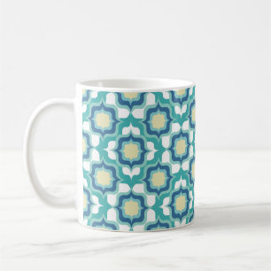Retro Mediterraan Blauw Wit Koffiemok