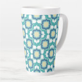 Retro Mediterraan Blauw Wit Latte Mok (Rechterhoek)