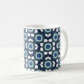 Retro Mediterraan Navyblauw Wit Koffiemok (Voorkant rechts)