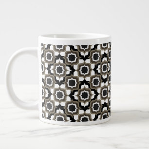 Retro Mediterraan Zwart Grijs Wit Grote Koffiekop