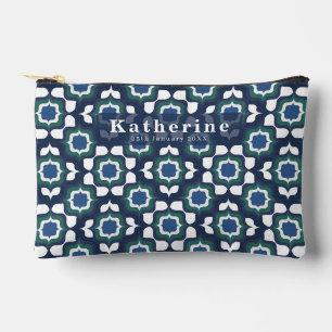 Retro mediterrane tegelvorming marineblauw wit etui