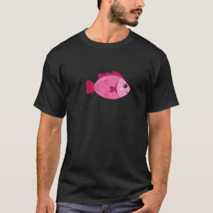 Retro meeravontuur roze vis vintage ontwerp t-shirt