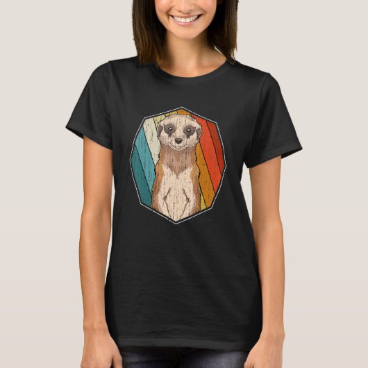 Retro Meerkat Afrika Safari Zoo Dier Meerkat T-shirt (Voorkant)